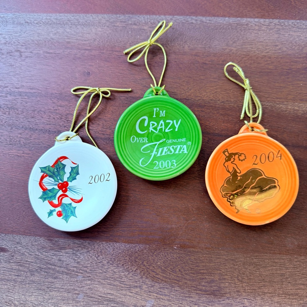 Vintage Genuine FIESTA Ornament Bundle!! 2002 2003 2004 🎄